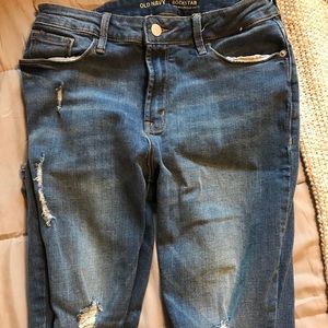 Old navy mid rise distressed jeana